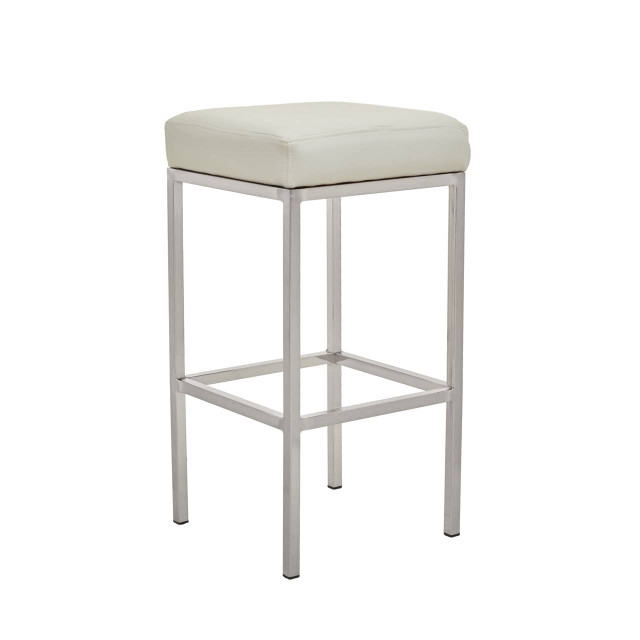 Premier Housewares Baina White And Chrome Finish Bar Stool