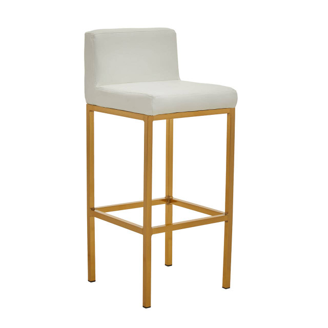 Premier Housewares Baina White And Gold Finish Bar Chair