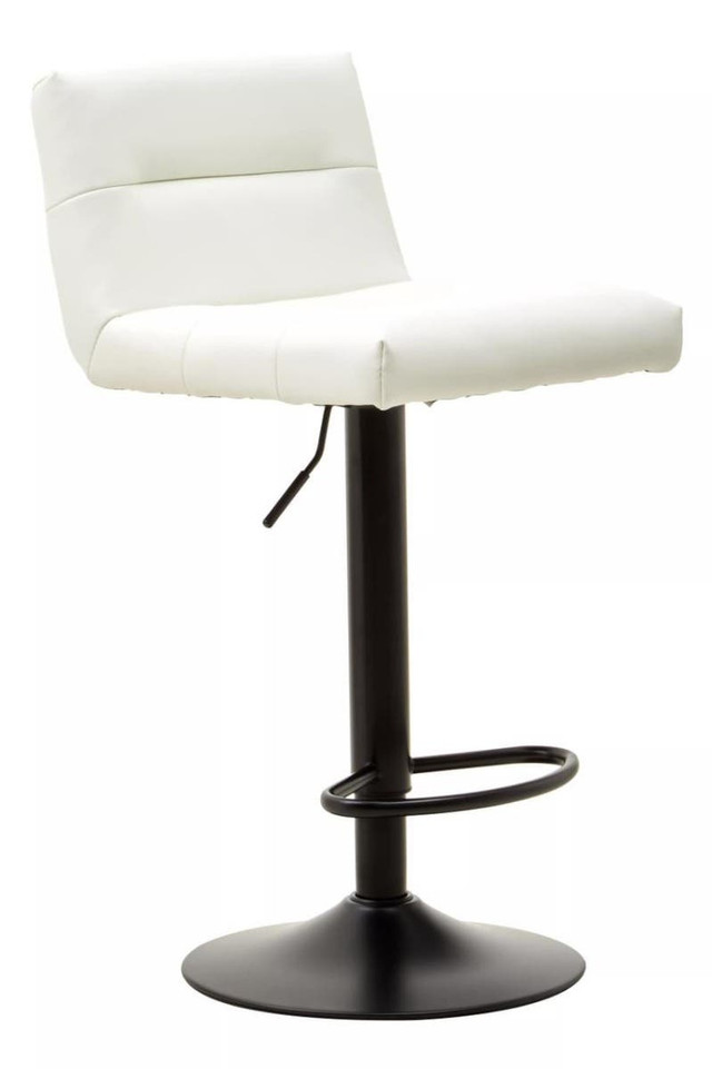 Premier Housewares Baina White Leather Effect Bar Stool