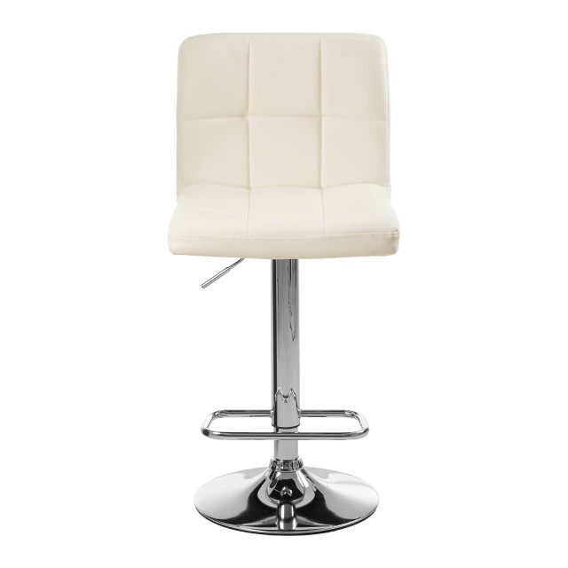 premier housewares Baina White Quilted Chrome Base Bar Stool