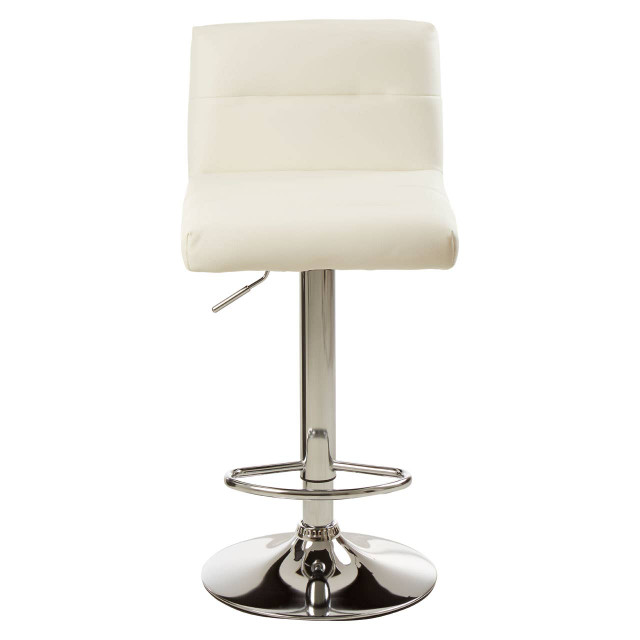 Premier Housewares Baina White Seat Bar Stool With Chrome Base