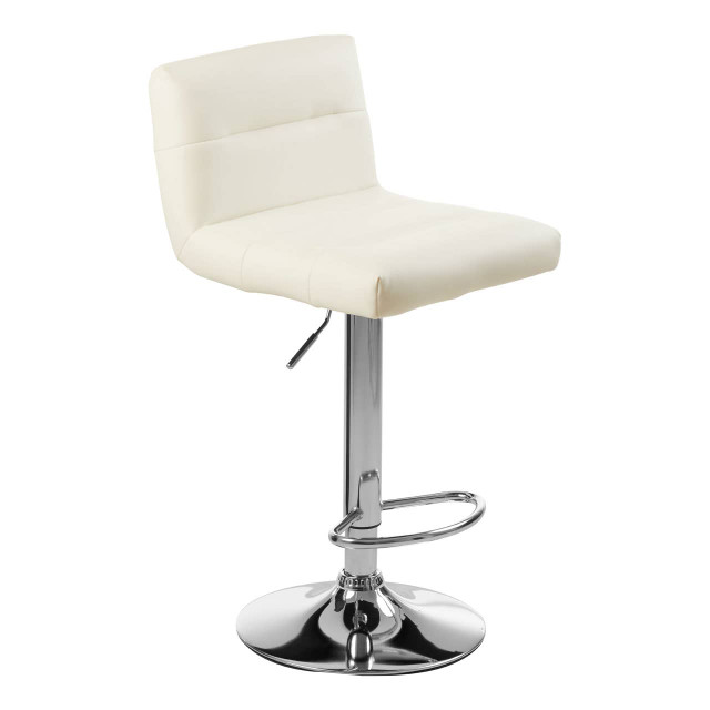 Premier Housewares Baina White Seat Bar Stool With Chrome Base