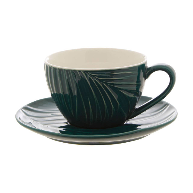 Premier Housewares Bali Dark Green Espresso Cup And Saucer