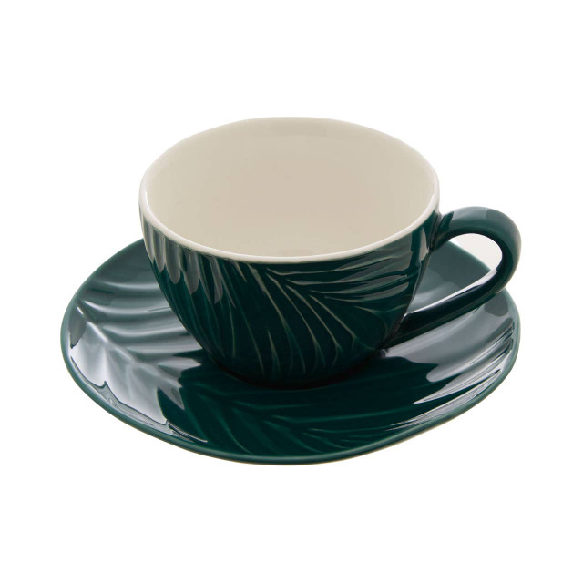 Premier Housewares Bali Dark Green Espresso Cup And Saucer