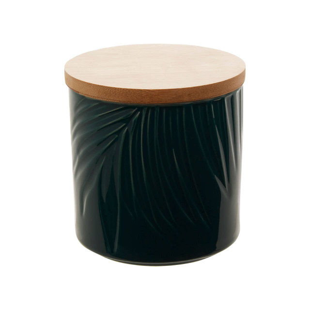 Premier Housewares Bali Dark Green Small Storage Jar With Bamboo Lid