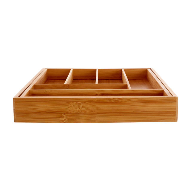 Premier Housewares Bamboo Rectangular Expandable Cutlery Tray