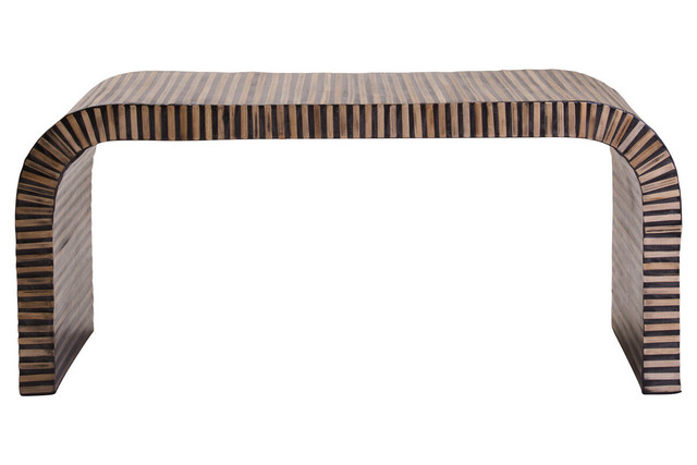 Premier Housewares Bambusa Bamboo Inlay Curved Coffee Table