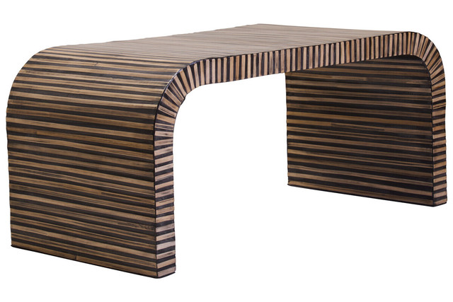 premier housewares Bambusa Bamboo Inlay Curved Coffee Table