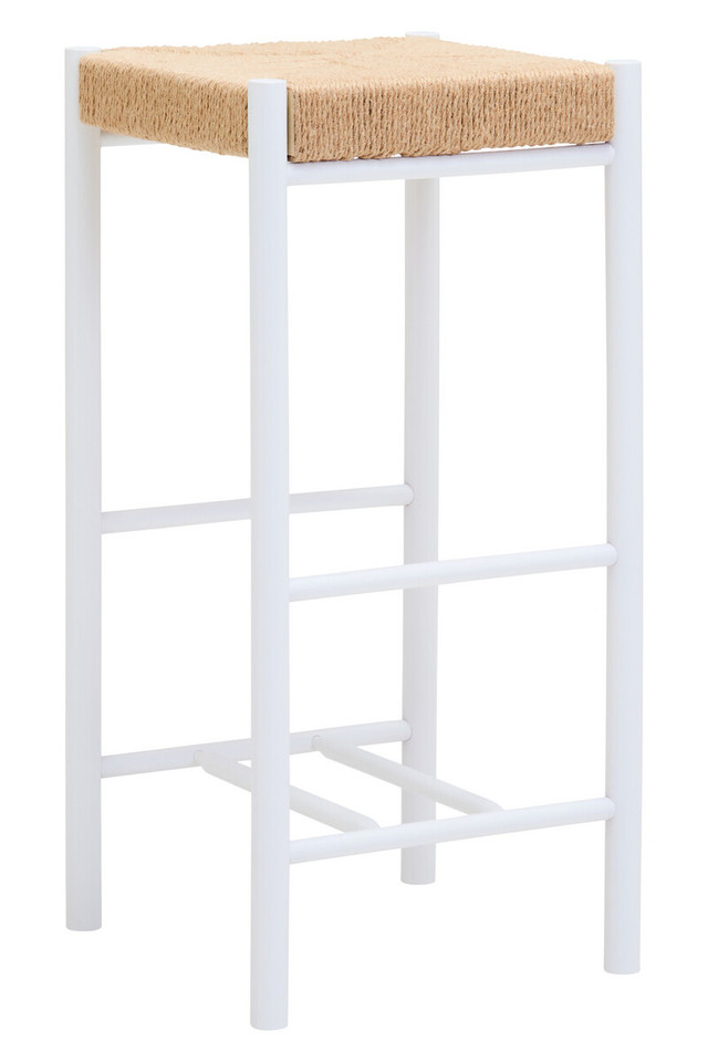 Premier Housewares Bandar Natural Rope And White Bar Stool