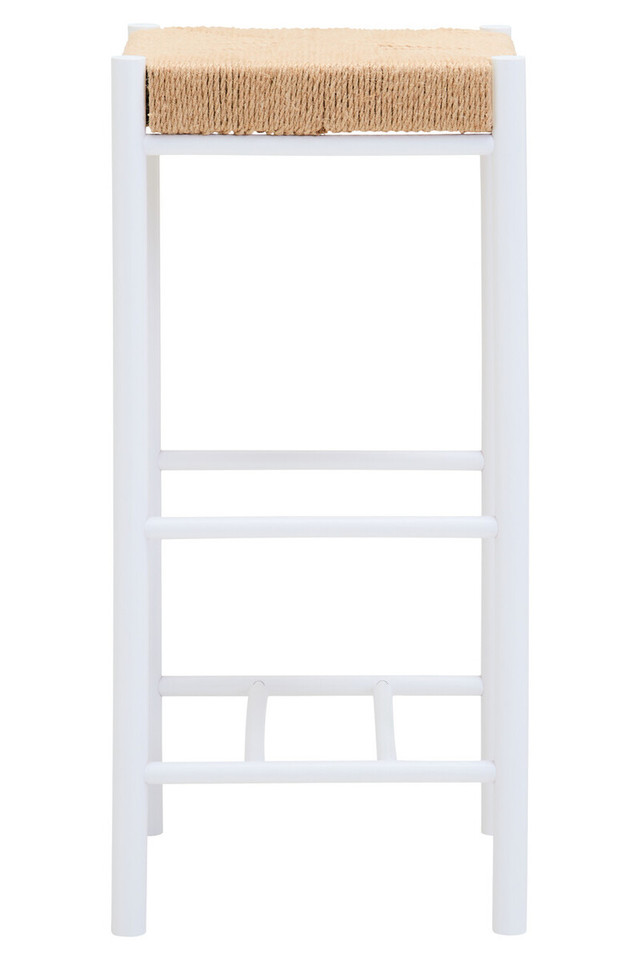 Premier Housewares Bandar Natural Rope And White Bar Stool