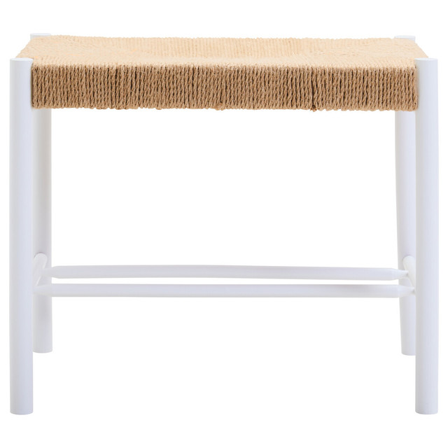Premier Housewares Bandar Small Natural Rope And White Wood Bench