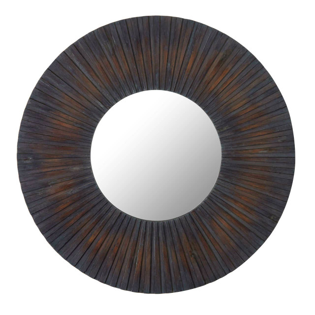 premier housewares Barn Antique Wood Effect Wall Mirror