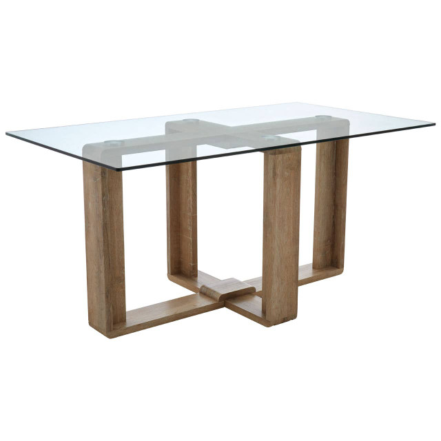 Premier Housewares Barton Clear Tempered Glass Dining Table