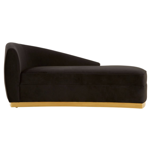 Premier Housewares Batix Black Left Arm Chaise Longue