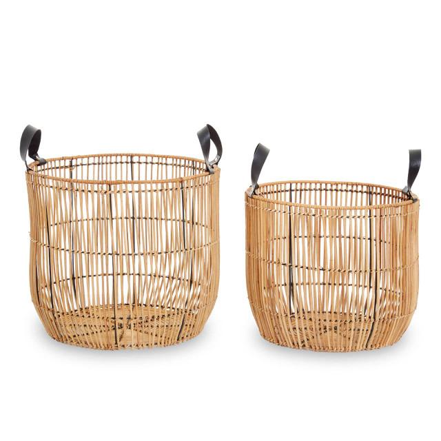 Premier Housewares Batu Set Of 2 Natural Rattan Baskets