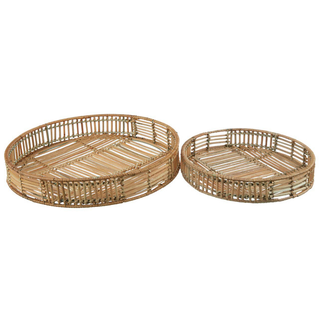 Premier Housewares Batu Set Of 2 Natural RattanTrays