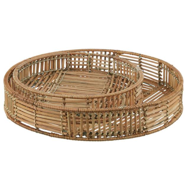 premier housewares Batu Set of 2 Natural RattanTrays