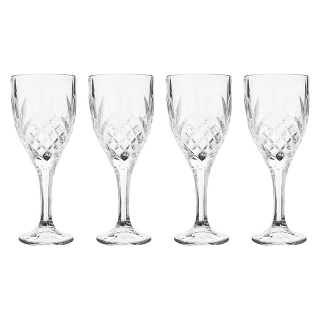 premier housewares Beaufort Crystal Wine Glasses Set of Four