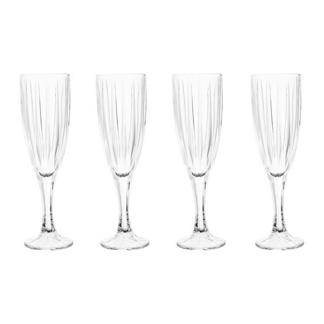 Premier Housewares Beaufort Set Of 4 Crystal Champagne Flutes