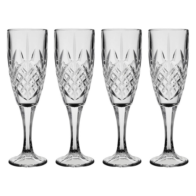 premier housewares Beaufort Set of 4 Crystal Champagne Glasses