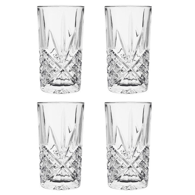 premier housewares Beaufort Set of 4 Crystal High Ball Glasses