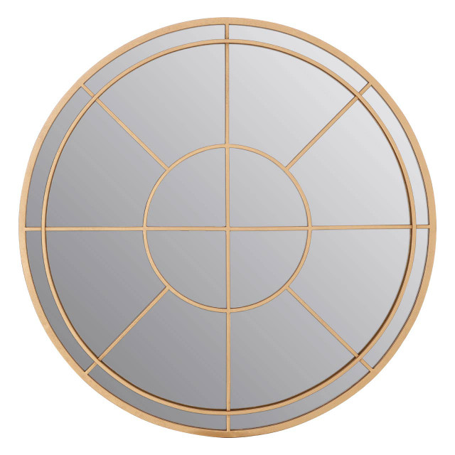 Premier Housewares Beauly Gold Finish Round Wall Mirror