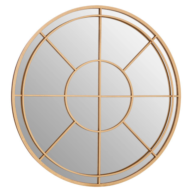 Premier Housewares Beauly Gold Finish Round Wall Mirror