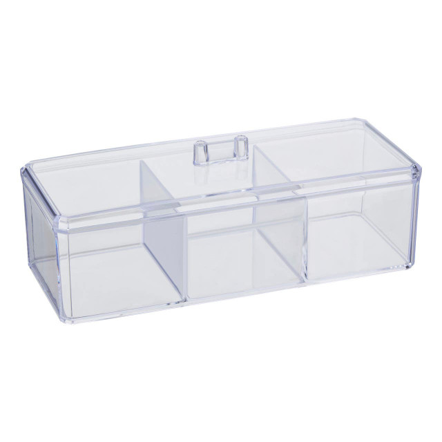 Premier Housewares Beauty 3 Compartment Cosmetics Organiser With Lid