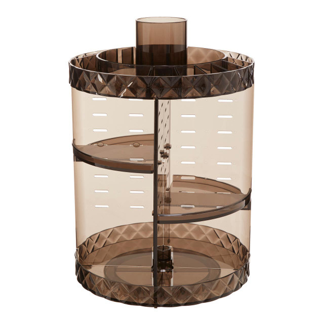 Premier Housewares Beauty 3 Tiered Round Revolving Black Cosmetics Organiser