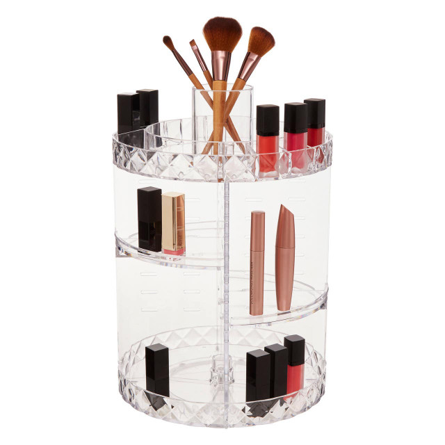 premier housewares Beauty 3 Tiered Round Revolving Cosmetics Organiser