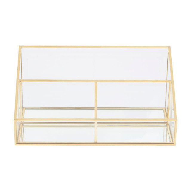 Premier Housewares Beauty Glass Makeup Organiser With 3 Compartments