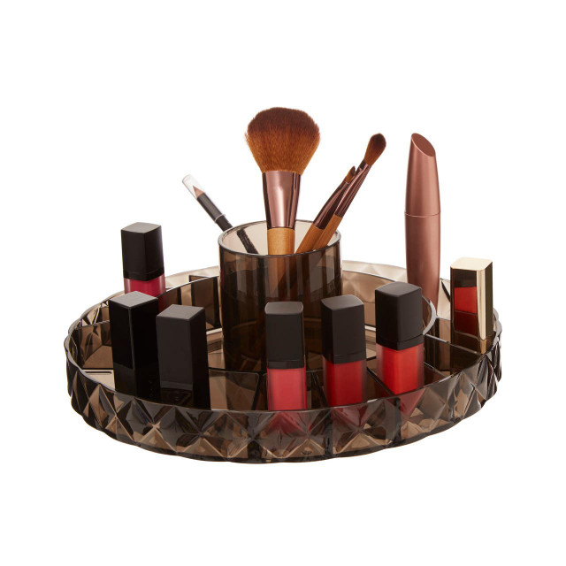 Premier Housewares Beauty Revolving Round Black Cosmetic Organiser