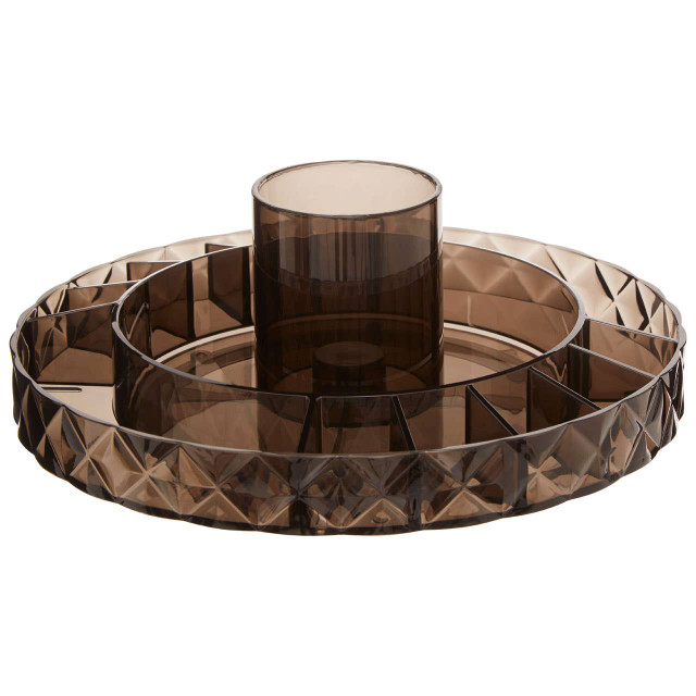 premier housewares Beauty Revolving Round Black Cosmetic Organiser