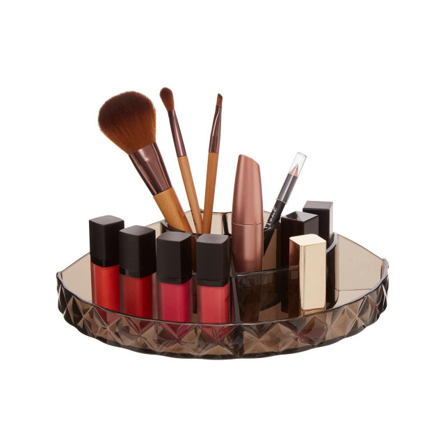 premier housewares Beauty Semi Round Black Cosmetic Organiser