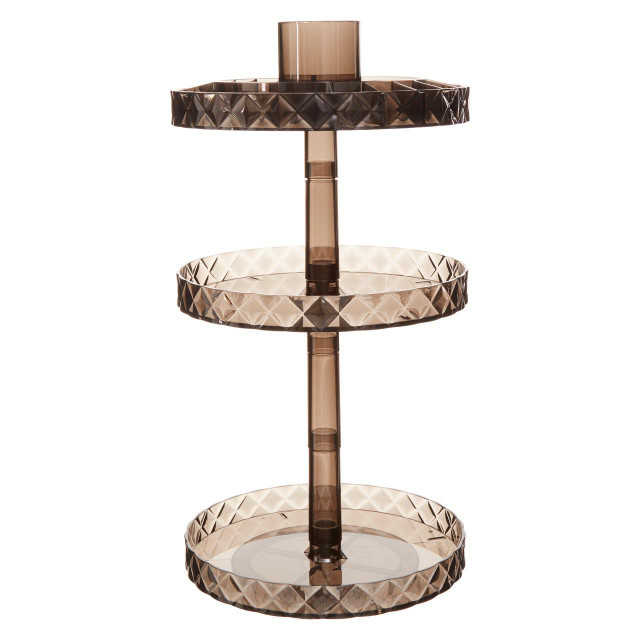 Premier Housewares Beauty Three Tier Revolving Black Cosmetic Organiser