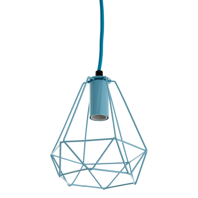 Premier Housewares Beli Blue Metal Wire Pendant Light