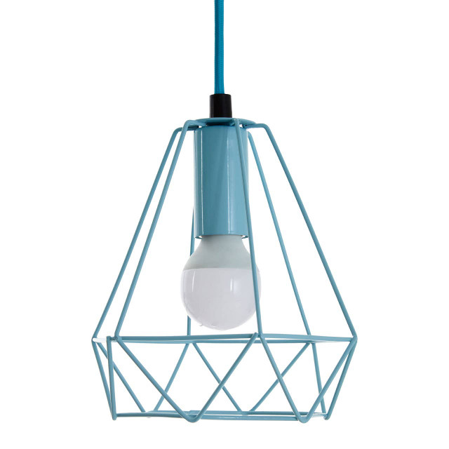 premier housewares Beli Blue Metal Wire Pendant Light