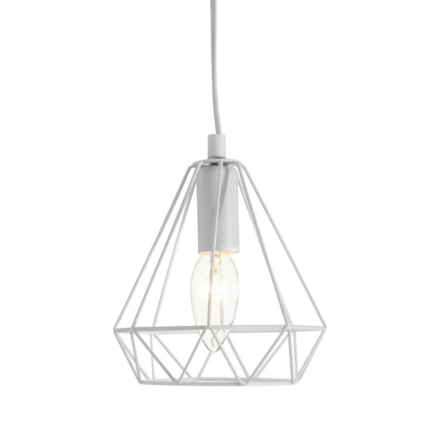 premier housewares Beli White Metal Wire Pendant Light