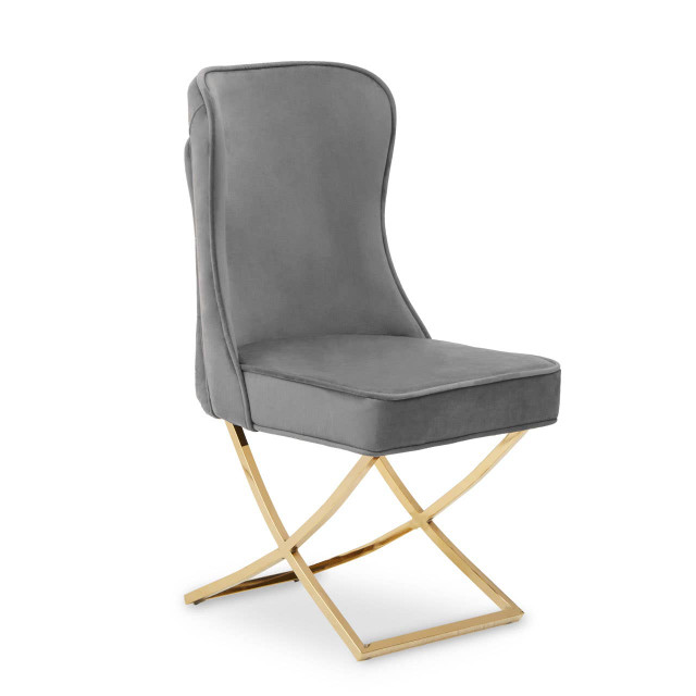 Premier Housewares Belle Button Back Grey Dining Chair