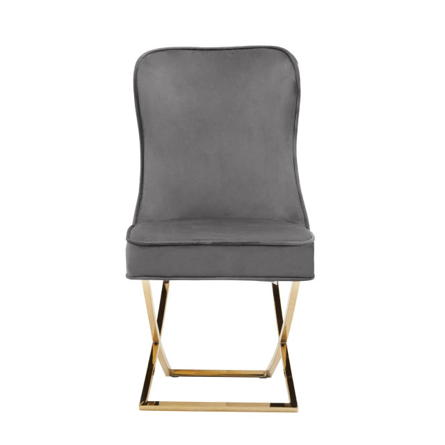 Premier Housewares Belle Button Back Grey Dining Chair