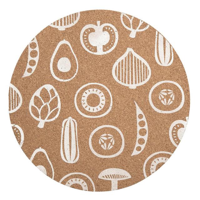 Premier Housewares Besa Set Of Four Cork Round Placemats