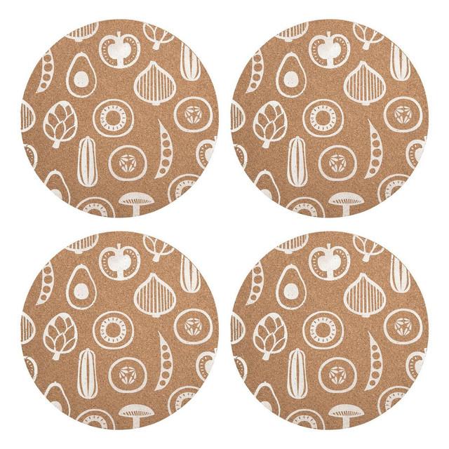 premier housewares Besa Set Of Four Cork Round Placemats
