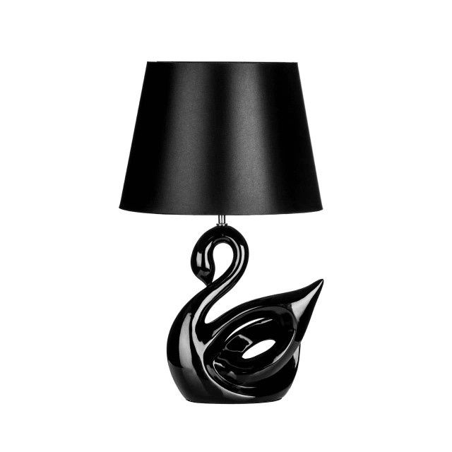 premier housewares Beth Swan Black Polyresin Table Lamp