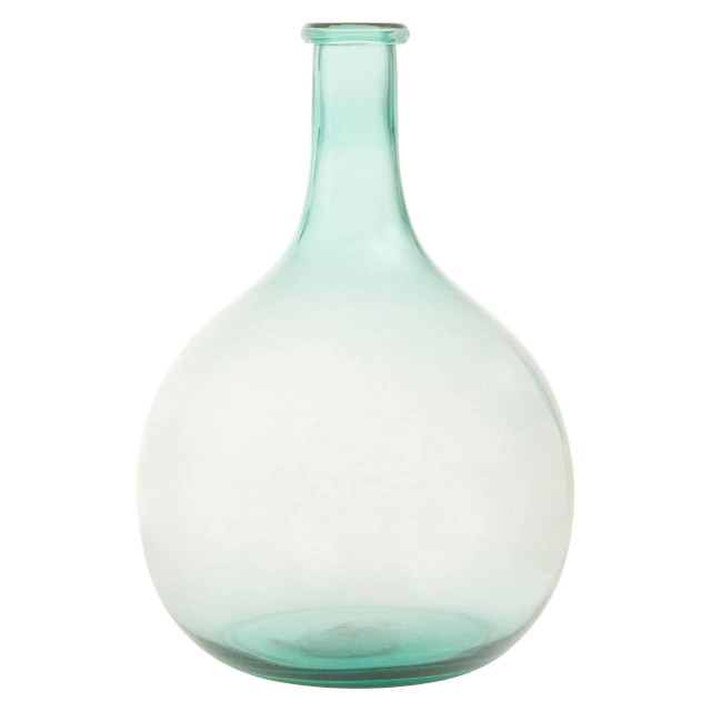 Premier Housewares Bexley Blue Large Bottle Neck Recycled Glass Vase