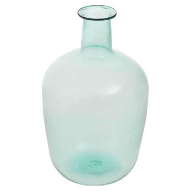 Premier Housewares Bexley Blue Small Bottle Neck Recycled Glass Vase