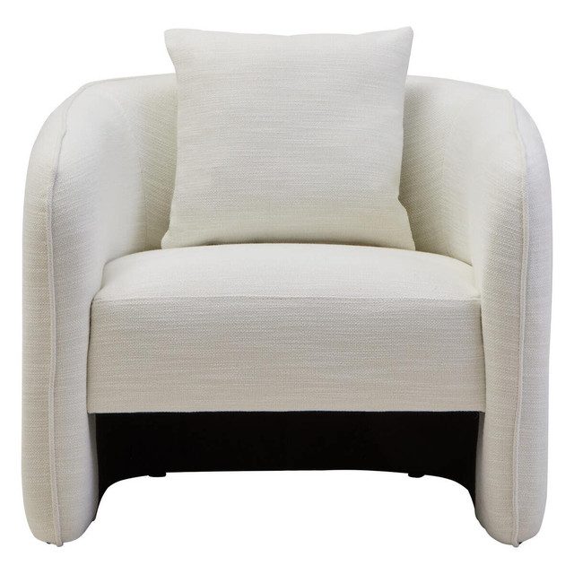 Premier Housewares Bilani Cream Linen Effect Curved Chair