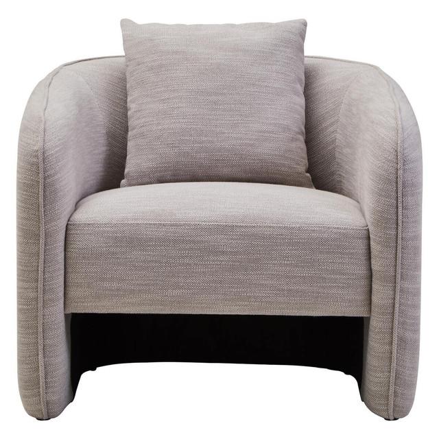Premier Housewares Bilani Grey Linen Effect Curved Chair