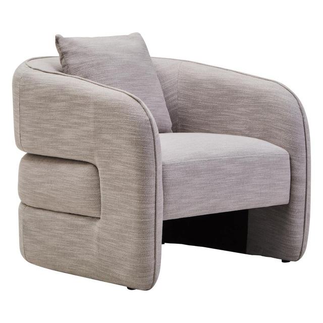 premier housewares Bilani Grey Linen Effect Curved Chair