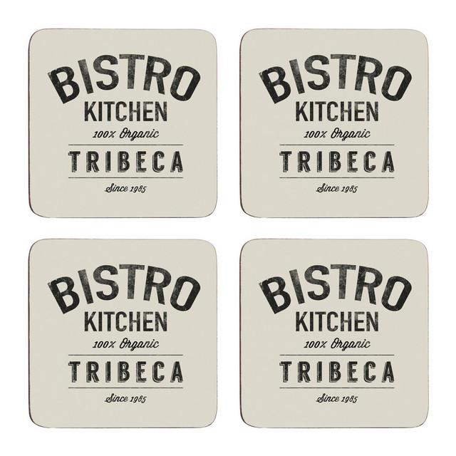 premier housewares Bistro Set Of Four Square Coasters