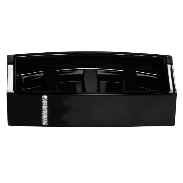 Premier Housewares Black Acrylic And Crystal Soap Dish